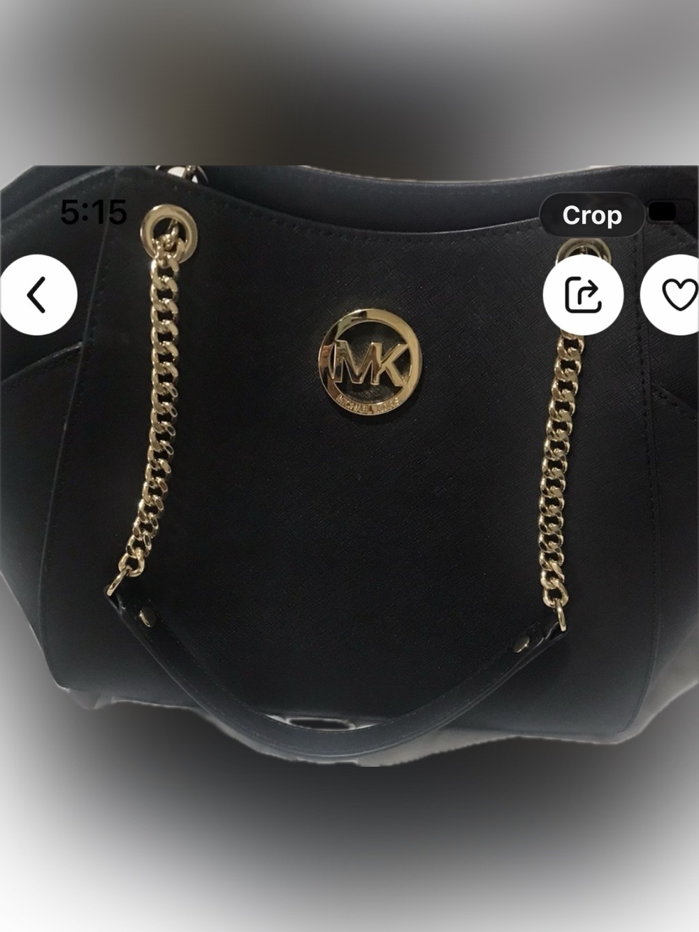 Michael Kors Black Tote with Gold Chain Accents